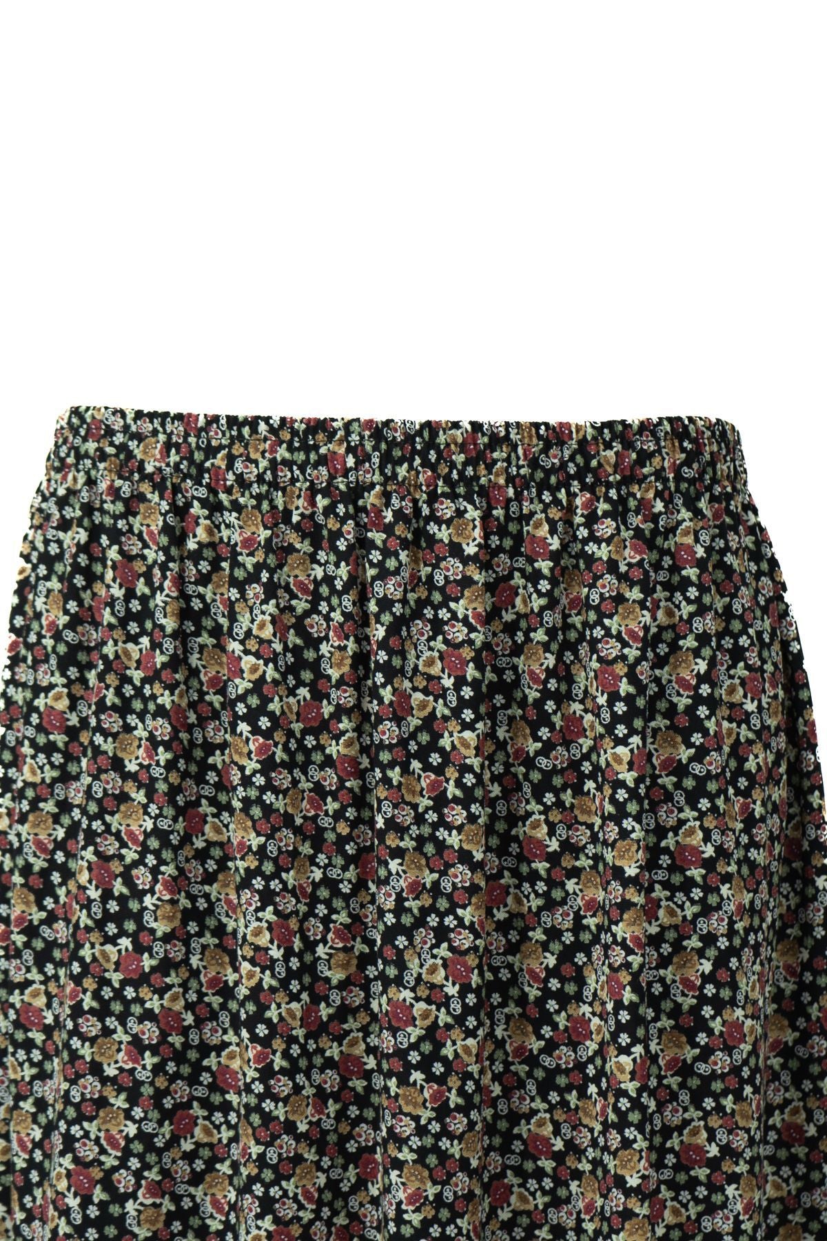 Kadın Anne Etek Dokuma Viskon Kumaş Minik Papatyam Çiçeği Desenli Rahat Kesim Tam Kalıp